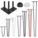 Pied de table en acier hairpin triple barre 12 mm, hauteur: 25 cm, acier brut, 1 pcs, hlt - 13a - 25 ...