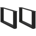 Pieds de table basse en u, 2 pièces, noir, 70 x (30 - 31) cm, acier Pieds de table basse en u, 2 pièces, noir, 70 x (30 - 31) cm, acier