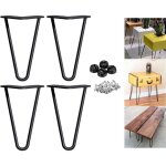 Pieds de table en m�tal de 8 pouces, pieds en �pingle � cheveux de 20 cm, noirs, 2 p�les, adapt�s aux ...