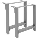 Pieds de table en profil carr� 64x40 cm gris rev�tement par poudre pi�tement de table meuble