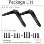 Pied tv universel pour tcl support tv avec jeu vis et patins antid�rapants abs pied de tele compatible ...