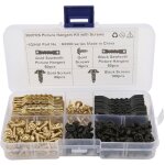 Pi�ge d'image en dents de scie, 100pcs fer avec 240pcs vis kit photo kit suspendu photo crochets suspendus ...