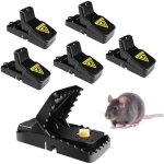 Pi�ge � rats professionnel, 6 pinces � souris efficaces, pi�ge � souris r�utilisable, tapette en plastique, ...