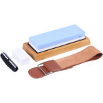 Pierre � aiguiser double face en corindon blanc grain 1000 / 6000 avec bracelet en cuir guide d'ange ...