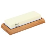 Pierre � eau pour aff�ter les couteaux 2000 / 5000 avec base antid�rapante