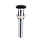 Piezzi - bonde clic - clac pour vasque + cache rond en céramique noire brillant - salle de bain Piezzi - bonde clic - clac pour vasque + cache rond en céramique noire brillant - salle de bain