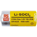 Pile 2 / 3 aa, 3. 6v rs pro lithium thionyle chloride, 1. 65ah ( prix pour 1 )