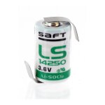 Exalium premium - pile lithium saft 3. 6v - 1 / 2aa ls14250 + cosses � souder oppos�es