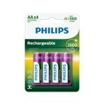 Pile rechargeable philips piles x4 aa 2600 mah