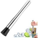 Pilon � glace, pilon � cocktail en acier inoxydable multifonction pilon cocktail de bar 21cm cocktail ...