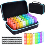 Pilulier mensuel pour 3 prises par jour, pilulier de voyage de 30 jours avec 32 compartiments journaliers, ...