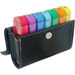 Pilulier semainier 4 fois par jour, grand semainier de 7 jours avec tui en cuir pu pour les mdicaments, ...
