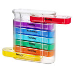 Pilulier semainier, deux fois par jour, 1 distributeur avec compartiments de stockage am / pm