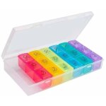 Pilulier semainier fran�ais 7 jours 21 compartiments 3 fois multicolores pilulier hebdomadaire bo�te ...