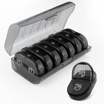 Pilulier semainier matin et soir, boite semainier medicaments 7 jours 14 compartiments, organisateur ...