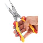 Pince 8 en 1 isol� multifonction �lectricien i sertir, d�nuder, couper, saisir, �bavurer, plier, visser, ...