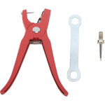 Pinces � boucles d'oreilles pour b�tail - manche ergonomique anti - d�rapant rouge pour porcs, ch�vres, ...