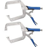 Pince c clamp 2pcs pince - �tau robuste 14  pince en c en acier avec vis r�glable poign�e en caoutchouc ...