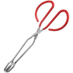 Pince - ciseaux en acier inoxydable, lot de 2 rouge pince barbecue longue, pinces de ciseaux de barbecue ...