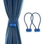 Pince  cordon magntique, style europen classique, crochet  rideau avec aimant, bleu