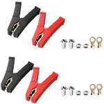 Pinces crocodile robustes en cuivre pur 500a pinces de chargeur de batterie de voiture 4pcs pinces crocodile ...