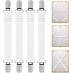 Pinces � draps, lot de 4 pinces � draps r�glables, pinces � draps �lastiques avec cintres, pour la literie, ...