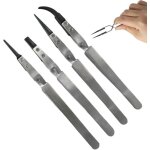 Pince  piler pincettes antistatique en acier inoxydable pince brucelle avec pointes en plastique antistatiqu ...