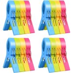 Pinces � linge, 16pcs pinces serviette plage, clip de brise - vent, durable grosse pince plastique pour ...