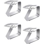 Pinces � linge de table, lot de 4, en acier inoxydable, avec couvercle antid�rapant, pour nappes, id�ales ...