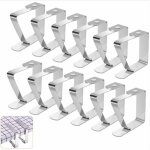 Pince nappe inoxydable, 12 pices pinces pour nappe de table, pince nappe clip exterieur ajustable, attache ...
