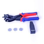 Pince perforatrice avec 6 tailles de poinon interchangeables pour tissu, ceinture en cuir, sac, plastique, ...