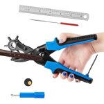 Pince perforatrice cuir avec 6 tailles de poinon cuir, emporte piece cuir pince perforatrice cuir rond ...