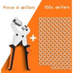 Pince perforatrice � ?illets professionnelle - effort minimal - pince perforeuse avec 100 ?illets (� ...