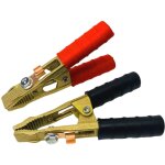 Pinces professionnelles en laiton pour c�ble de d�marrage - lot de 2 (rouge et noir) - section de c�ble ...