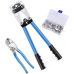 Pince sertir cosse, outil de sertissage de bornes 6 - 50mm + 240 mm coupe - cble + 60pcs kit de bornes ...