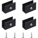 Pince  verre, 4 pices de support d'tagre en verre murale support tablette verre noir, fixation tablette ...