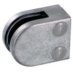 Pinces � verre pour garde - corps - mod�le 00 - demi - ronde 40x50 mm - support plat - zamak aspect inox ...