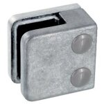 Pinces � verre pour garde - corps - mod�le 01 - carr� 45x45 mm - support plat - zamak aspect inox bross� ...