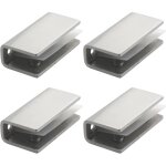 Pince verre inox, 4 pi�ces support etagere verre, pince garde corps verre, support miroir 8 - 12mm, fixation ...