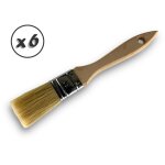 Lot de 6 pinceaux queue de morue soie blanche largeur 30 mm epaisseur triple tous types de travaux laques ... Lot de 6 pinceaux queue de morue soie blanche largeur 30 mm epaisseur triple tous types de travaux laques ...