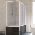 Idralite - pare - baignoire avec porte pliable en pvc h 150 mod. nadia 70x170 avec ouverture lat�rale ...