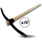 Pioche terrassier manche 90 cm bois panne acier forg� avec pointe et langue - quantit� x10 - pioche terrassier ...