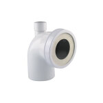 Interplast ? pipe sanitaire courte coud�e m�le 100 mm avec piquage 40 mm ? pvc blanc pour raccordement ...