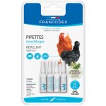 Pipettes insectifuges pour poules, oies et canards 4 pipettes francodex Pipettes insectifuges pour poules, oies et canards 4 pipettes francodex