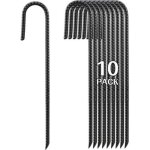 Piquets en acier 40cm haute r�sistance - lot de 10 ancres sol j - forme pour tente, cl�ture jardin, plantes ...