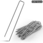 Piquets de fixation - lot au choix 50 / 100 / 150 / 200 - acier �2, 7mm t�te plate - sardine piquet terre ...