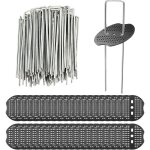 Piquets de jardin avec rondelles, piquets de fixation de tente en forme de u 150 x 3 mm, agrafes de jardin ...
