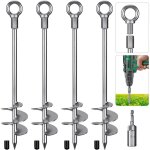 Piquet de tente, sardines de fixation lourd ancrage de terre mtallique, 45cm lame spirale visse dans ...