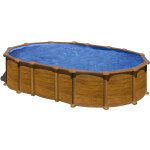Piscine acier aspect bois amazonia ovale 6, 34 x 3, 99 x 1, 32 m - gr