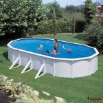 Piscine acier blanc atlantis ovale 8, 15 x 4, 90 x 1, 32 m - gr�